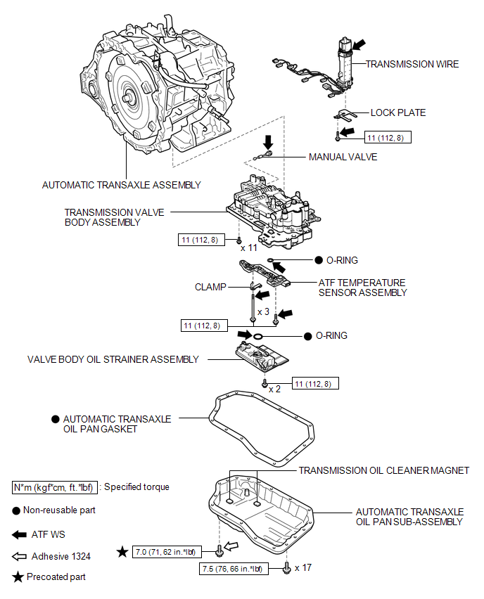 Toyota Venza Components  Valve Body Assembly(when Using The Engine